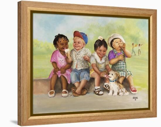 Kids with Ice Cream-Dianne Dengel-Framed Premier Image Canvas