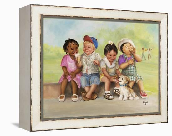 Kids with Ice Cream-Dianne Dengel-Framed Premier Image Canvas