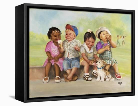 Kids with Ice Cream-Dianne Dengel-Framed Premier Image Canvas