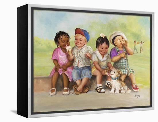 Kids with Ice Cream-Dianne Dengel-Framed Premier Image Canvas