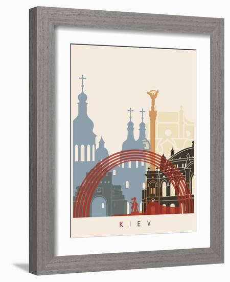 Kiev Skyline Poster-paulrommer-Framed Art Print