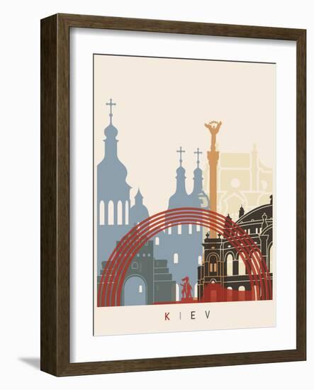 Kiev Skyline Poster-paulrommer-Framed Art Print