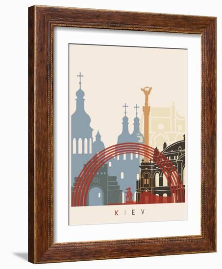 Kiev Skyline Poster-paulrommer-Framed Art Print