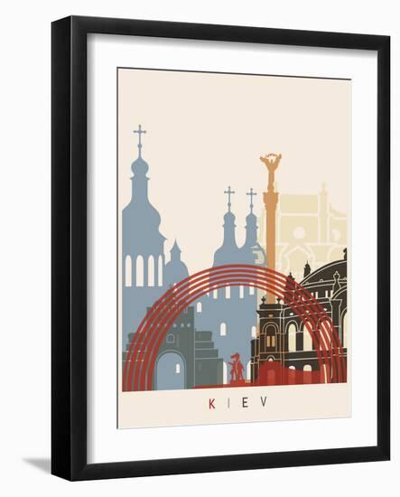 Kiev Skyline Poster-paulrommer-Framed Art Print