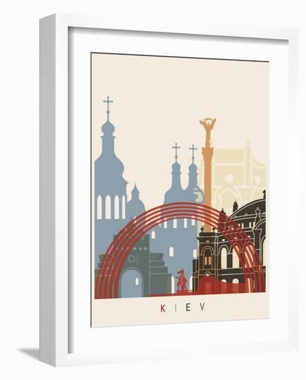 Kiev Skyline Poster-paulrommer-Framed Art Print