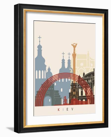 Kiev Skyline Poster-paulrommer-Framed Art Print