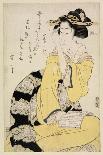 Seated Courtesan with a Book, C.1804-29-Kikugawa Toshinobu Eizan-Giclee Print