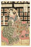 Oshichi and Kichisaburo from a Kabuki Play, Mid 19th Century-Kikukawa Eizan-Giclee Print