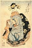 A Courtesan Looking Down at a Man Holding a Pipe in His Hands-Kikukawa Eizan-Framed Giclee Print