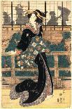 A Geisha Reading a Book, 19th Century-Kikukawa Eizan-Framed Giclee Print