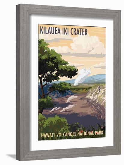 Kilauea Iki Crater, Hawaii Volcanoes National Park-Lantern Press-Framed Art Print