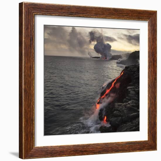 Kilauea lava flow near former town of Kalapana, Big Island, Hawaii, USA-Stuart Westmorland-Framed Photographic Print