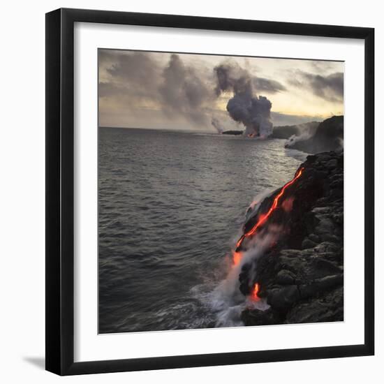 Kilauea lava flow near former town of Kalapana, Big Island, Hawaii, USA-Stuart Westmorland-Framed Photographic Print