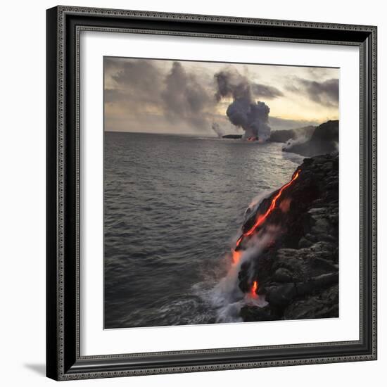 Kilauea lava flow near former town of Kalapana, Big Island, Hawaii, USA-Stuart Westmorland-Framed Photographic Print