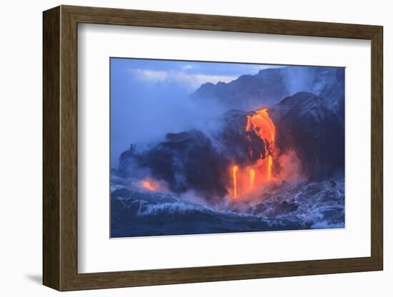 Kilauea lava flow near former town of Kalapana, Big Island, Hawaii, USA-Stuart Westmorland-Framed Photographic Print