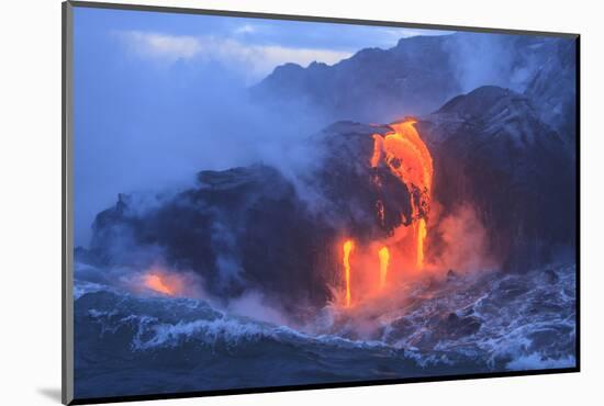 Kilauea lava flow near former town of Kalapana, Big Island, Hawaii, USA-Stuart Westmorland-Mounted Photographic Print