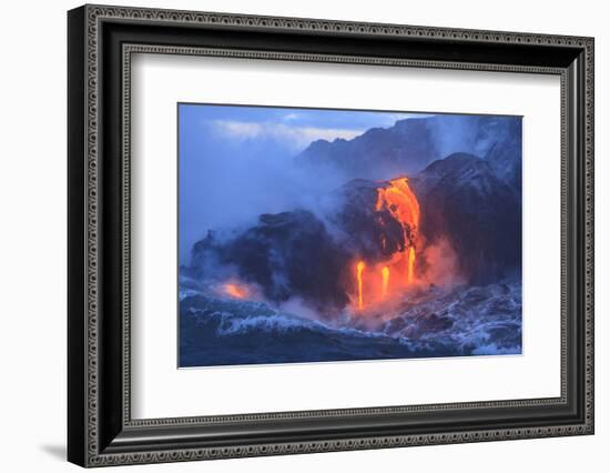 Kilauea lava flow near former town of Kalapana, Big Island, Hawaii, USA-Stuart Westmorland-Framed Photographic Print