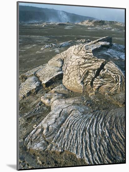 Kilauea Volcano Crater Showing Solidified Ropy Lava Called Pahoehoe, the Big Island, Hawaii, USA-Geoff Renner-Mounted Photographic Print