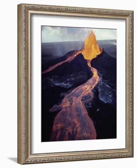 Kilauea Volcano Erupting-Jim Sugar-Framed Photographic Print