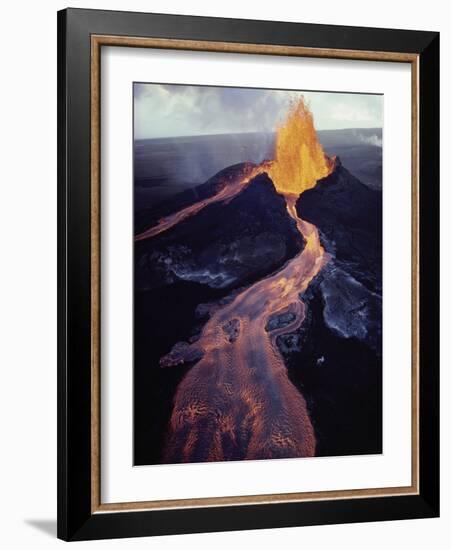 Kilauea Volcano Erupting-Jim Sugar-Framed Photographic Print