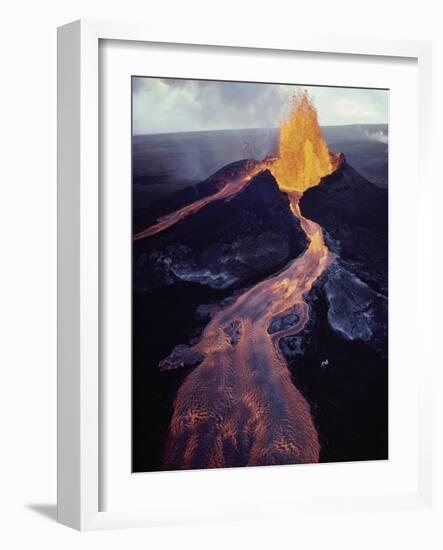 Kilauea Volcano Erupting-Jim Sugar-Framed Photographic Print