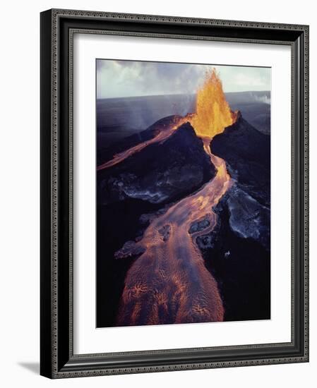 Kilauea Volcano Erupting-Jim Sugar-Framed Photographic Print