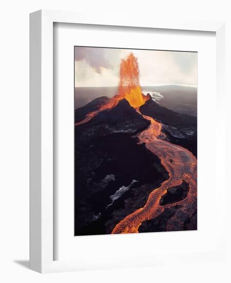 Kilauea Volcano Erupting-Jim Sugar-Framed Photographic Print