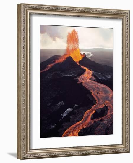 Kilauea Volcano Erupting-Jim Sugar-Framed Photographic Print