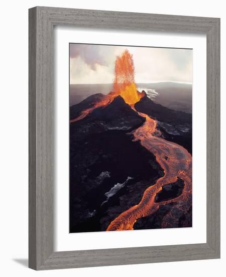 Kilauea Volcano Erupting-Jim Sugar-Framed Photographic Print