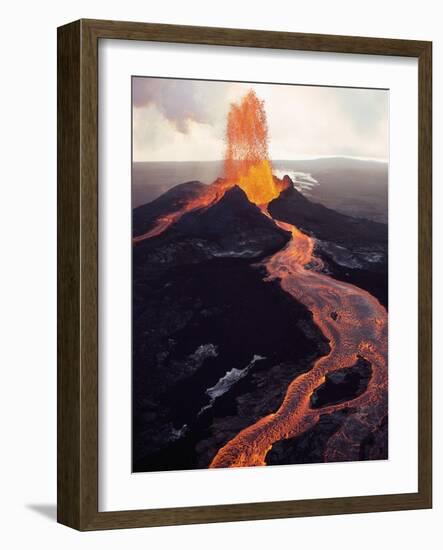 Kilauea Volcano Erupting-Jim Sugar-Framed Photographic Print