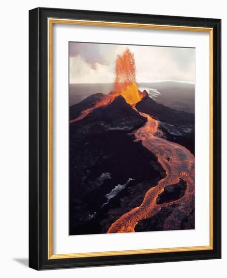 Kilauea Volcano Erupting-Jim Sugar-Framed Photographic Print