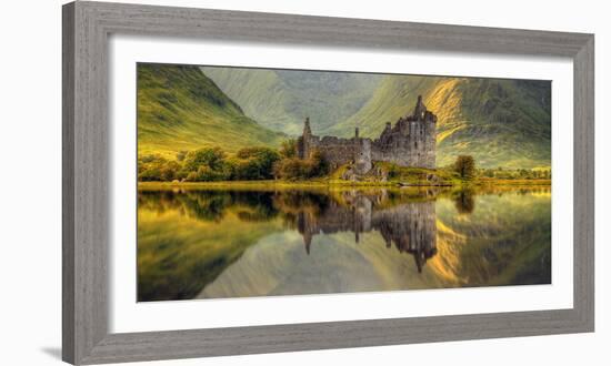 Kilchurn Castle Reflection in Loch Awe, Argyll and Bute, Scottish Highlands, Scotland-null-Framed Photographic Print