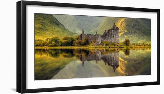 Kilchurn Castle Reflection in Loch Awe, Argyll and Bute, Scottish Highlands, Scotland--Framed Photographic Print