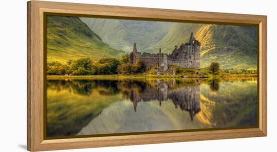 Kilchurn Castle Reflection in Loch Awe, Argyll and Bute, Scottish Highlands, Scotland-null-Framed Premier Image Canvas