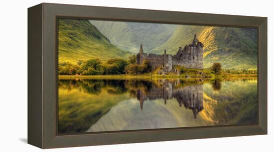 Kilchurn Castle Reflection in Loch Awe, Argyll and Bute, Scottish Highlands, Scotland-null-Framed Premier Image Canvas