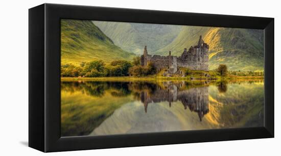 Kilchurn Castle Reflection in Loch Awe, Argyll and Bute, Scottish Highlands, Scotland-null-Framed Premier Image Canvas