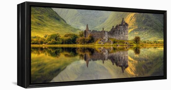 Kilchurn Castle Reflection in Loch Awe, Argyll and Bute, Scottish Highlands, Scotland-null-Framed Premier Image Canvas