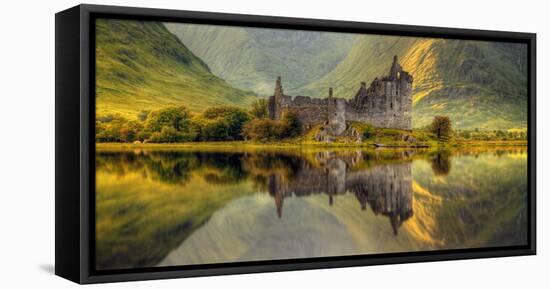 Kilchurn Castle Reflection in Loch Awe, Argyll and Bute, Scottish Highlands, Scotland-null-Framed Premier Image Canvas