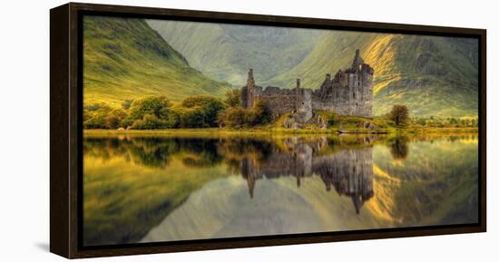 Kilchurn Castle Reflection in Loch Awe, Argyll and Bute, Scottish Highlands, Scotland-null-Framed Premier Image Canvas