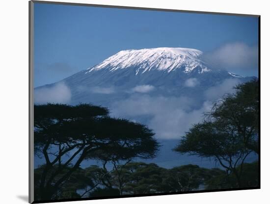 Kilimanjaro and Acacia Trees-null-Mounted Photographic Print