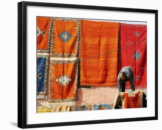 Kilims for Sale in the Carpet Souk, Marrakesh, Morocco, North Africa, Africa-Thouvenin Guy-Framed Photographic Print