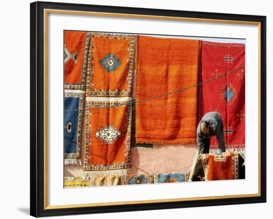 Kilims for Sale in the Carpet Souk, Marrakesh, Morocco, North Africa, Africa-Thouvenin Guy-Framed Photographic Print