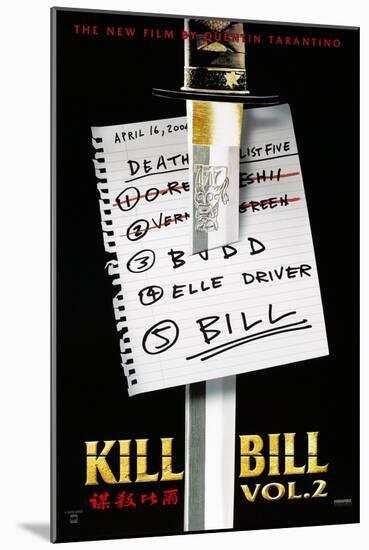 Kill Bill: Vol. 2, US Poster, 2004. © Miramax/courtesy Everett Collection-null-Mounted Art Print