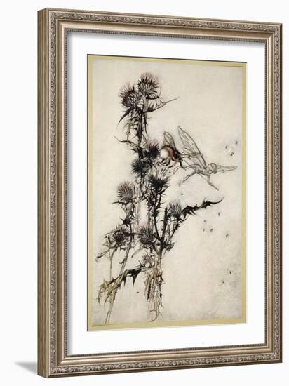 Kill Me a Red-Hipped Humble-Bee on the Top of a Thistle-Arthur Rackham-Framed Giclee Print