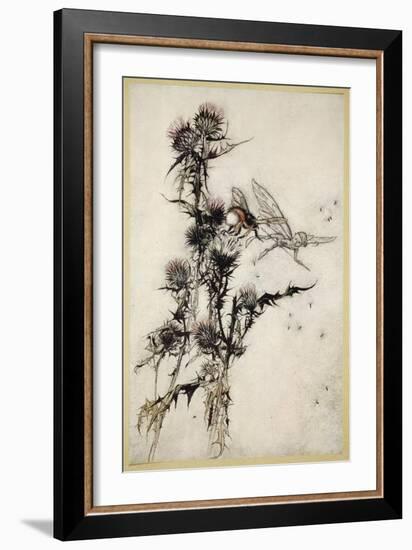 Kill Me a Red-Hipped Humble-Bee on the Top of a Thistle-Arthur Rackham-Framed Giclee Print