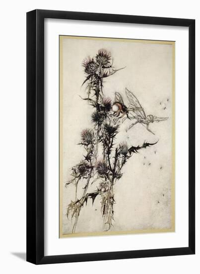 Kill Me a Red-Hipped Humble-Bee on the Top of a Thistle-Arthur Rackham-Framed Giclee Print