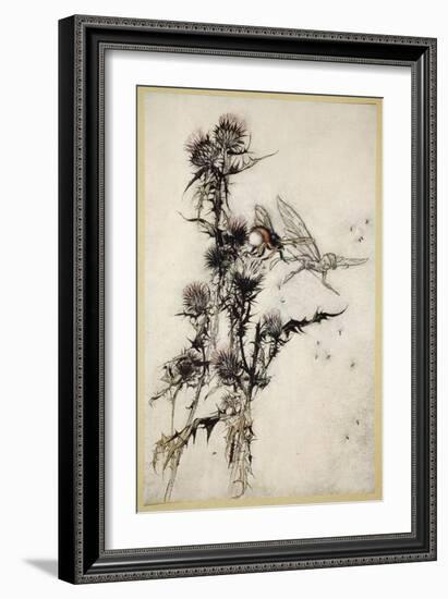 Kill Me a Red-Hipped Humble-Bee on the Top of a Thistle-Arthur Rackham-Framed Giclee Print