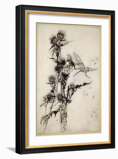 Kill Me a Red-Hipped Humble-Bee on the Top of a Thistle-Arthur Rackham-Framed Giclee Print