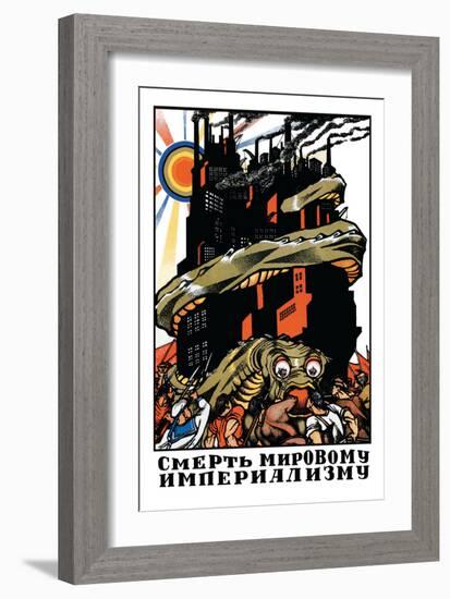 Kill The Imperialistic Monster-null-Framed Art Print