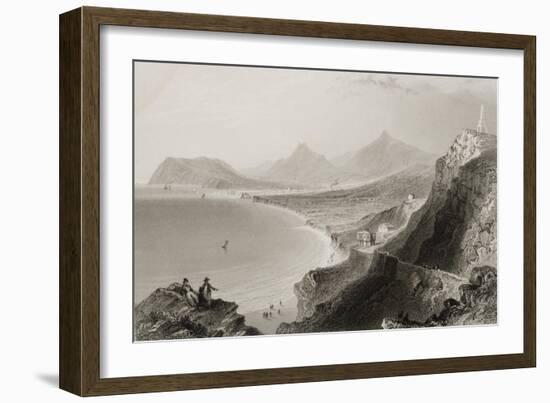 Killiney Bay, County Dublin, Ireland, from 'scenery and Antiquities of Ireland' by George Virtue,…-William Henry Bartlett-Framed Giclee Print